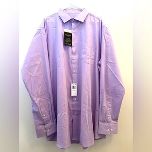 NWT Mens Van Heusen Everyday Defence Tall Fit Stretch Lavender Shirt 19 37/38